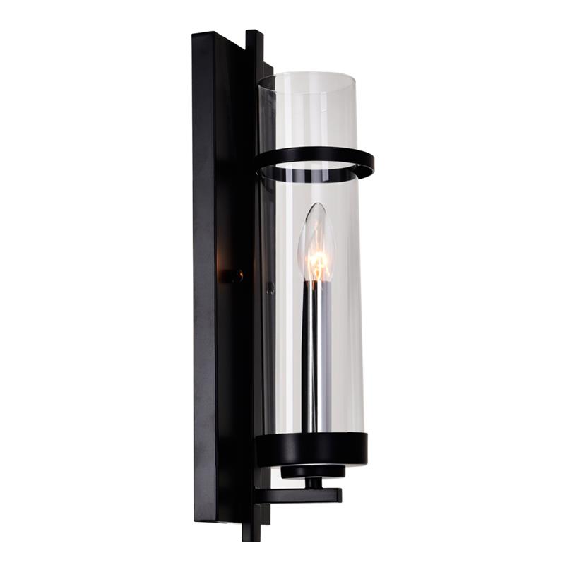 CWI Lighting Sierra 1 Light Contemporary Metal Wall Sconce in Black