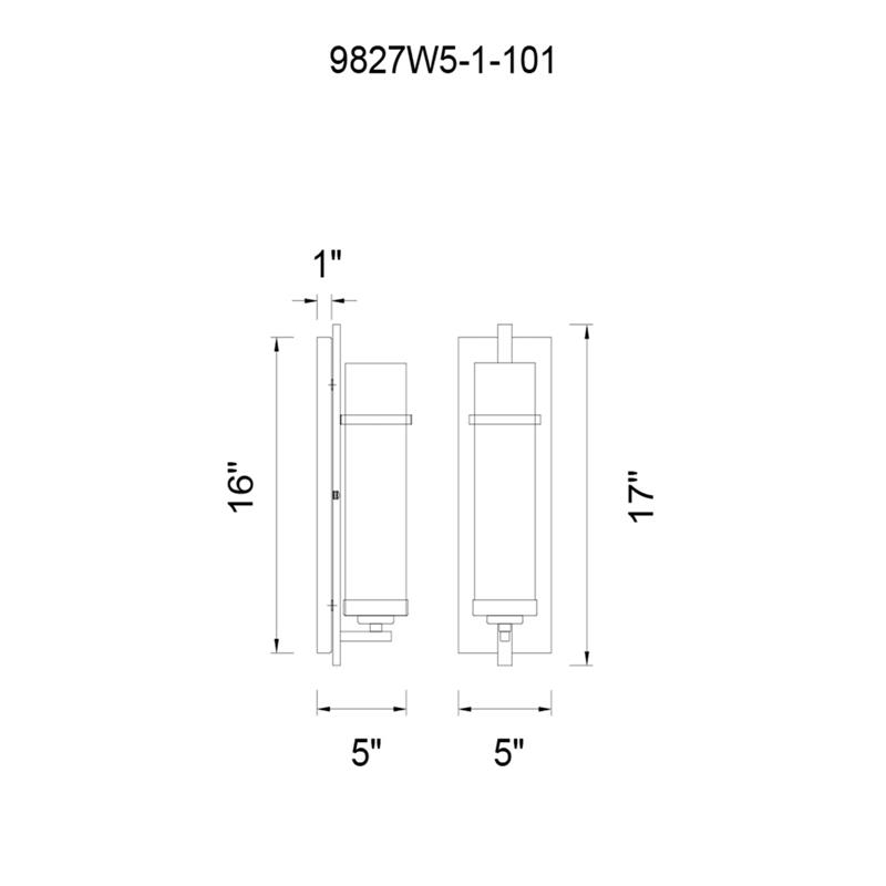 CWI Lighting Sierra 1 Light Contemporary Metal Wall Sconce in Black