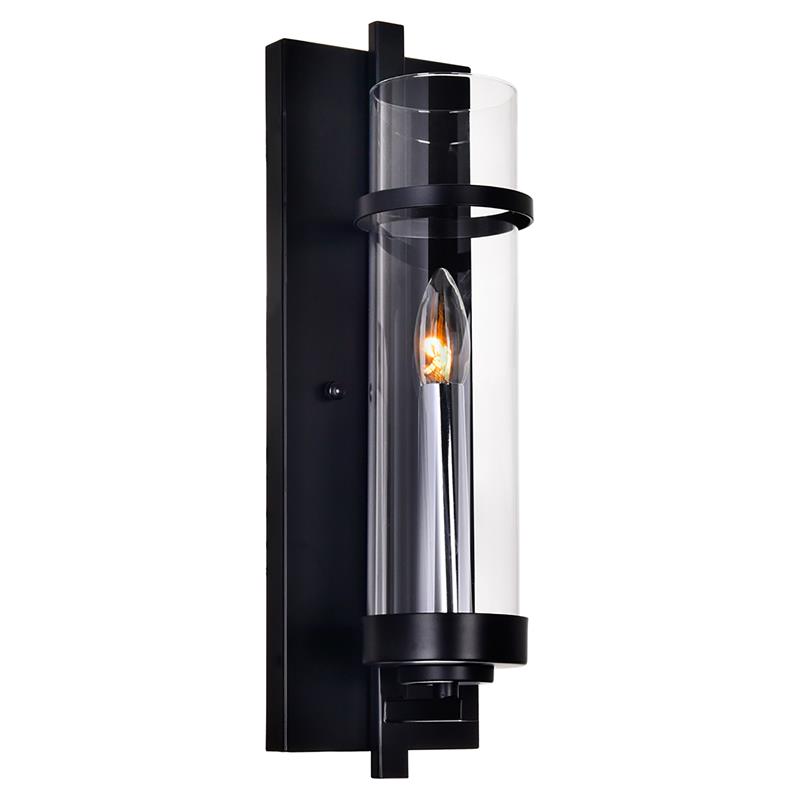 CWI Lighting Sierra 1 Light Contemporary Metal Wall Sconce in Black