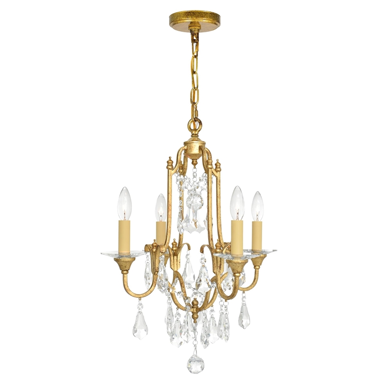 CWI Lighting Electra 4 Light Up Metal Chandelier in Oxidized Bronze