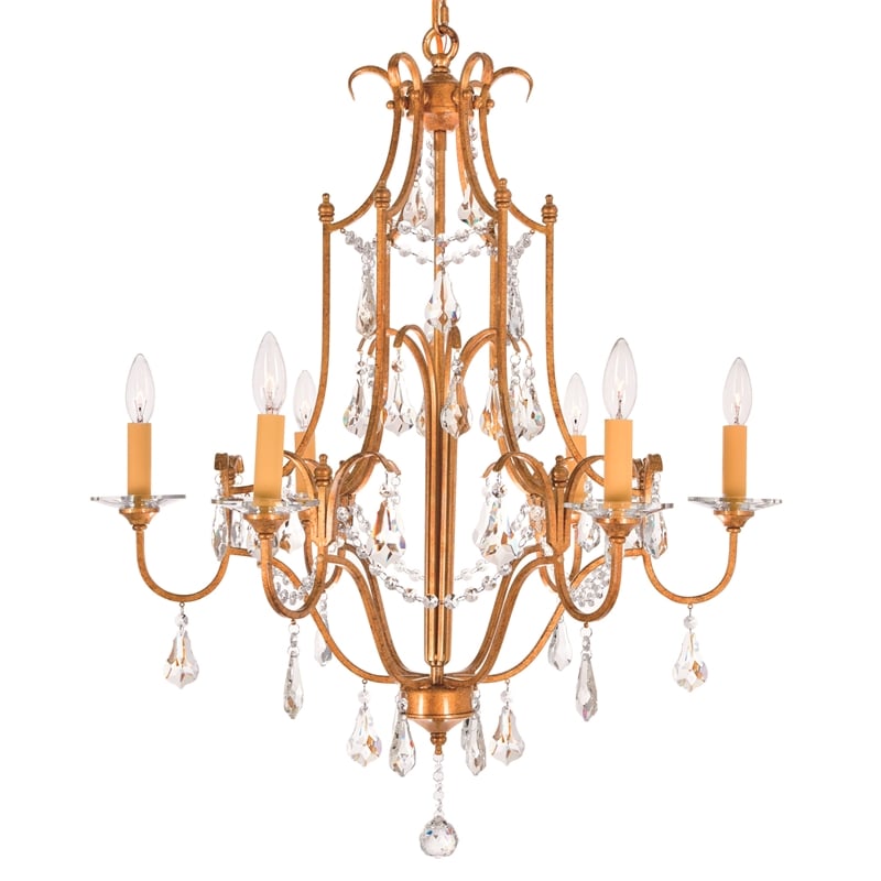CWI Lighting Electra 6 Light Up Metal Chandelier in Oxidized Bronze