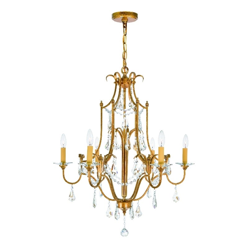 CWI Lighting Electra 6 Light Up Metal Chandelier in Oxidized Bronze