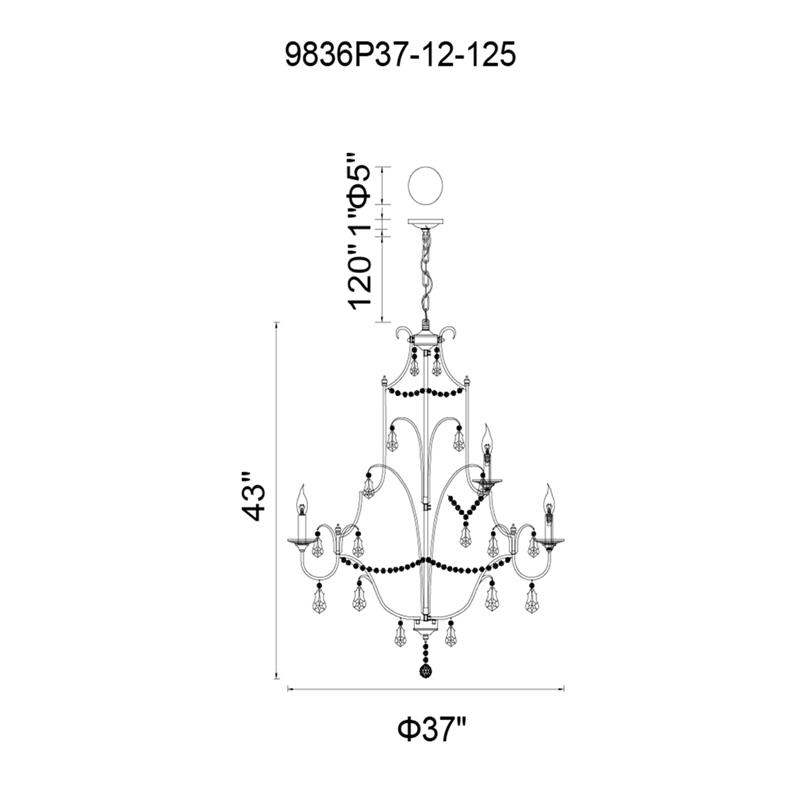 CWI Lighting Electra 12 Light Up Metal Chandelier in Oxidized Bronze