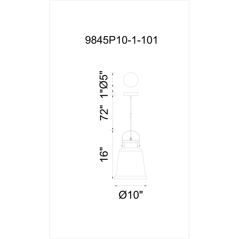 CWI Lighting Elisa 1 Light Down Contemporary Metal Pendant in Black