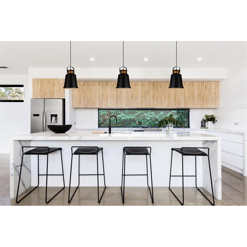 CWI Lighting Elisa 1 Light Down Contemporary Metal Pendant in Black