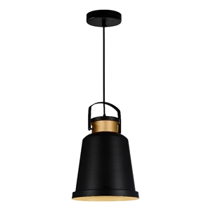 CWI Lighting Elisa 1 Light Down Contemporary Metal Pendant in Black