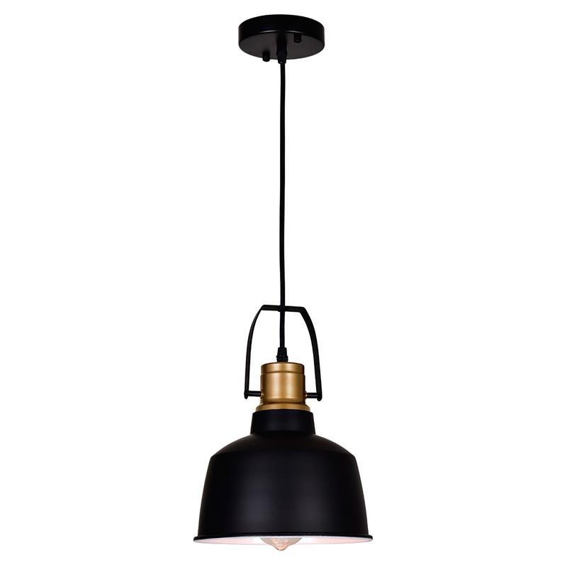 CWI Lighting Elisa 1 Light Down Contemporary Metal Pendant in Black