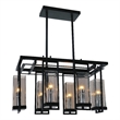 CWI Lighting Vanna 6 Light Up Contemporary Metal Chandelier in Black