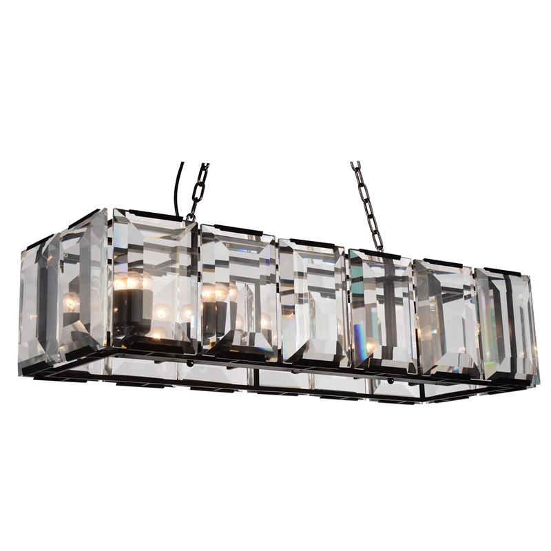 CWI Lighting Jacquet 12 Light Farmhouse Metal Chandelier in Black