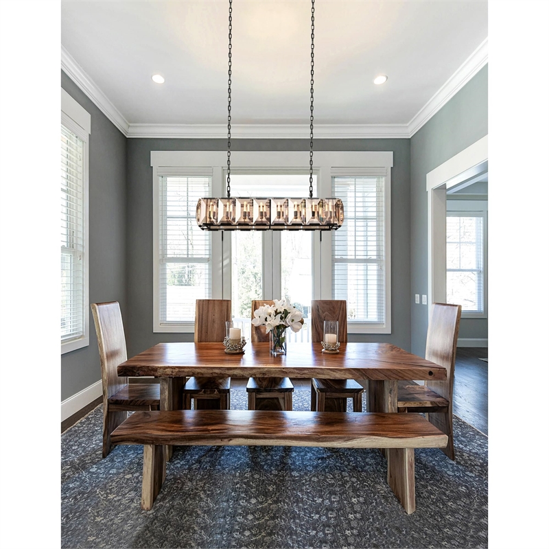 CWI Lighting Jacquet 12 Light Farmhouse Metal Chandelier in Black