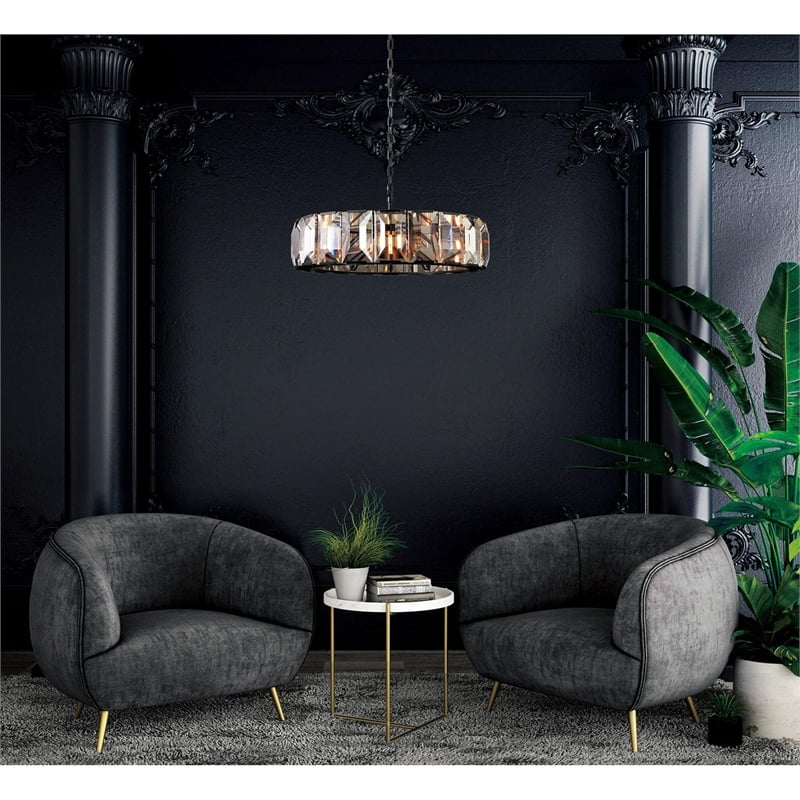 CWI Lighting Jacquet 18 Light Farmhouse Metal Chandelier in Black