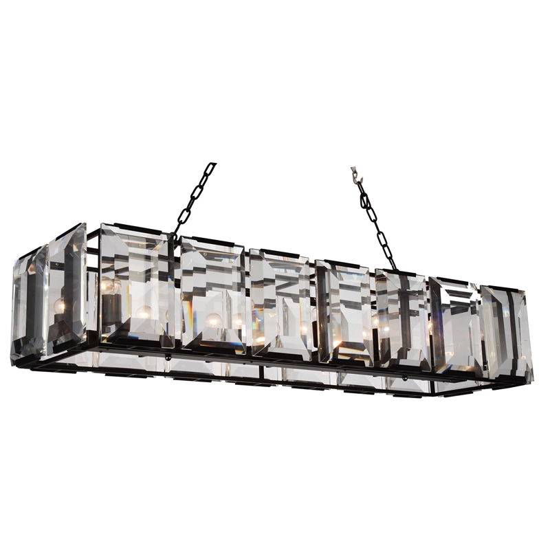 CWI Lighting Jacquet 14 Light Farmhouse Metal Chandelier in Black