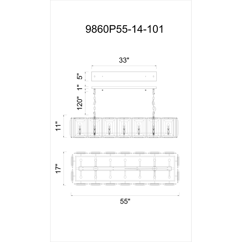 CWI Lighting Jacquet 14 Light Farmhouse Metal Chandelier in Black