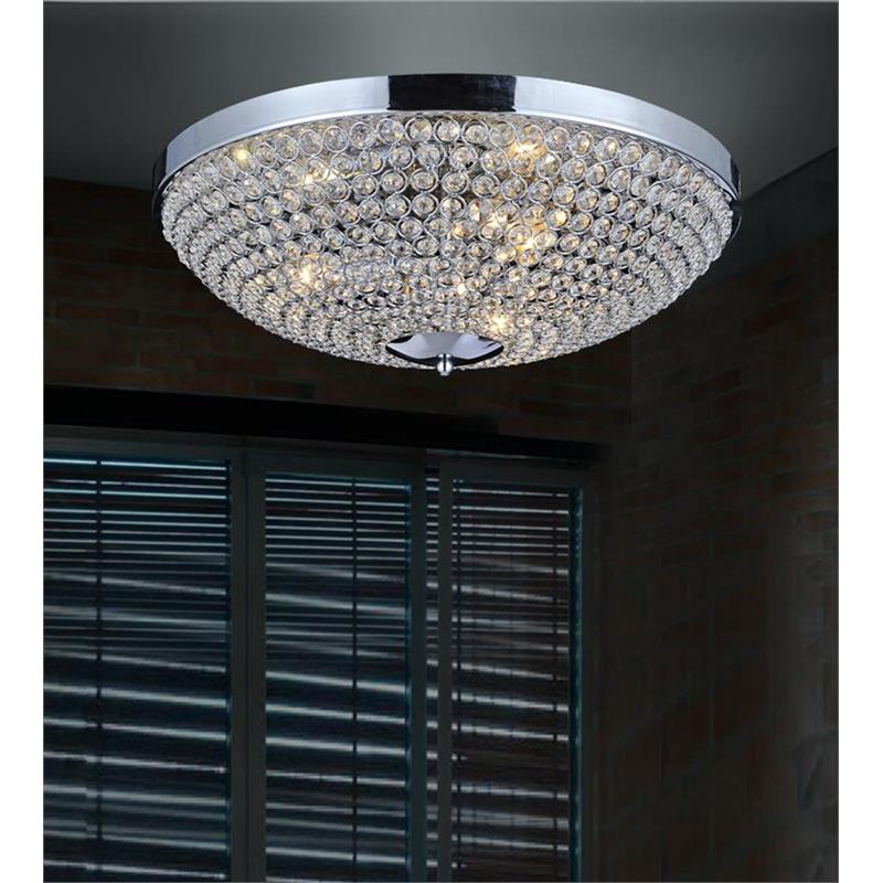 CWI Lighting Globe 6 Light Metal Bowl Indoor Flush Mount in Chrome