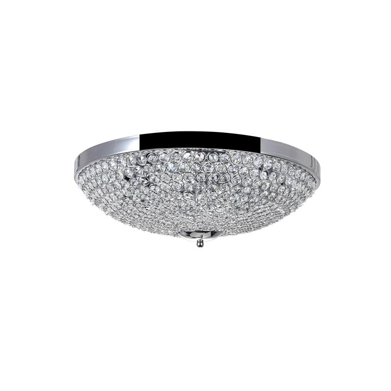 CWI Lighting Globe 6 Light Metal Bowl Indoor Flush Mount in Chrome