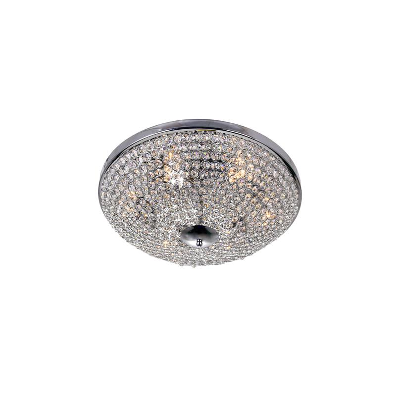CWI Lighting Globe 6 Light Metal Bowl Indoor Flush Mount in Chrome
