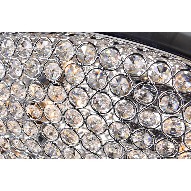 CWI Lighting Globe 6 Light Metal Bowl Indoor Flush Mount in Chrome