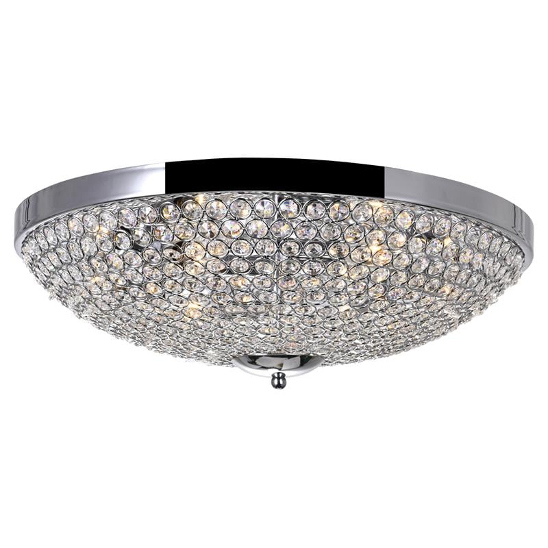 CWI Lighting Globe 6 Light Metal Bowl Indoor Flush Mount in Chrome