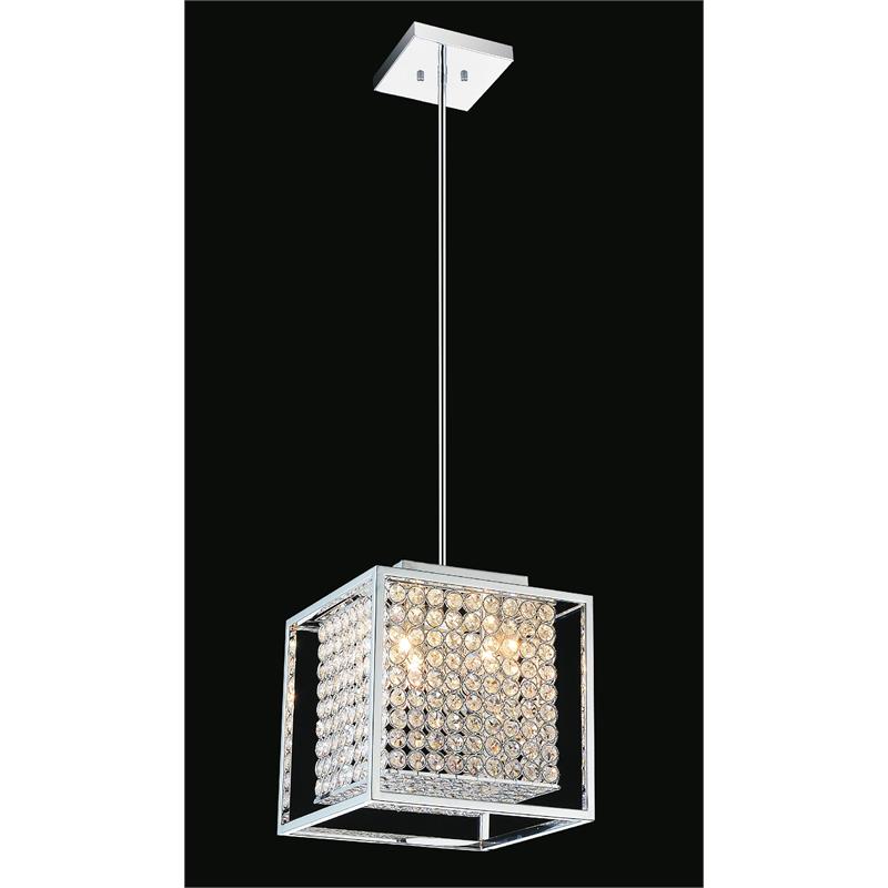 CWI Lighting Cube 3 Light Contemporary Metal Chandelier in Chrome