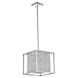 CWI Lighting Cube 3 Light Contemporary Metal Chandelier in Chrome