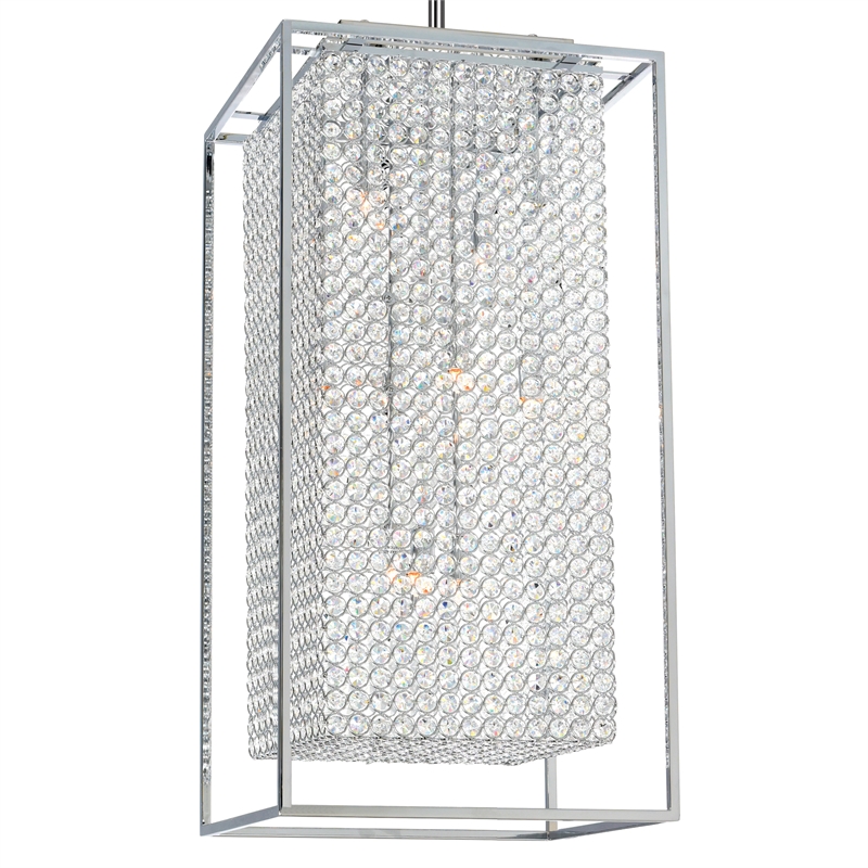 CWI Lighting Cube 11 Light Contemporary Metal Chandelier in Chrome