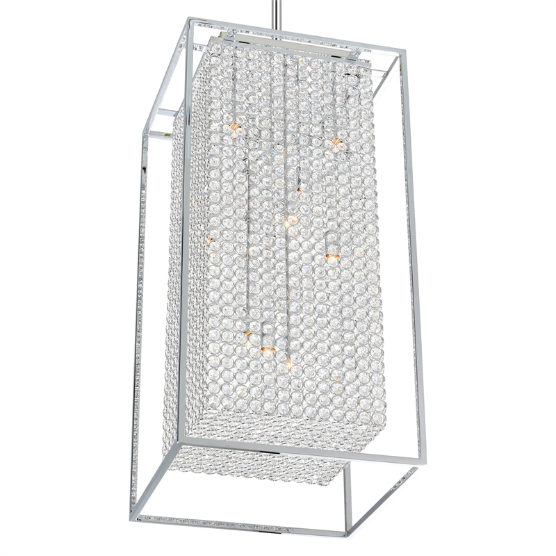 CWI Lighting Cube 11 Light Contemporary Metal Chandelier in Chrome