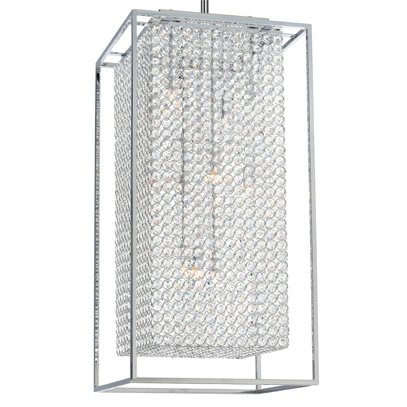 CWI Lighting Cube 11 Light Contemporary Metal Chandelier in Chrome