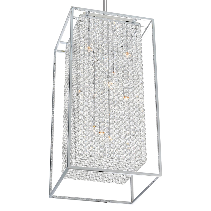 CWI Lighting Cube 11 Light Contemporary Metal Chandelier in Chrome