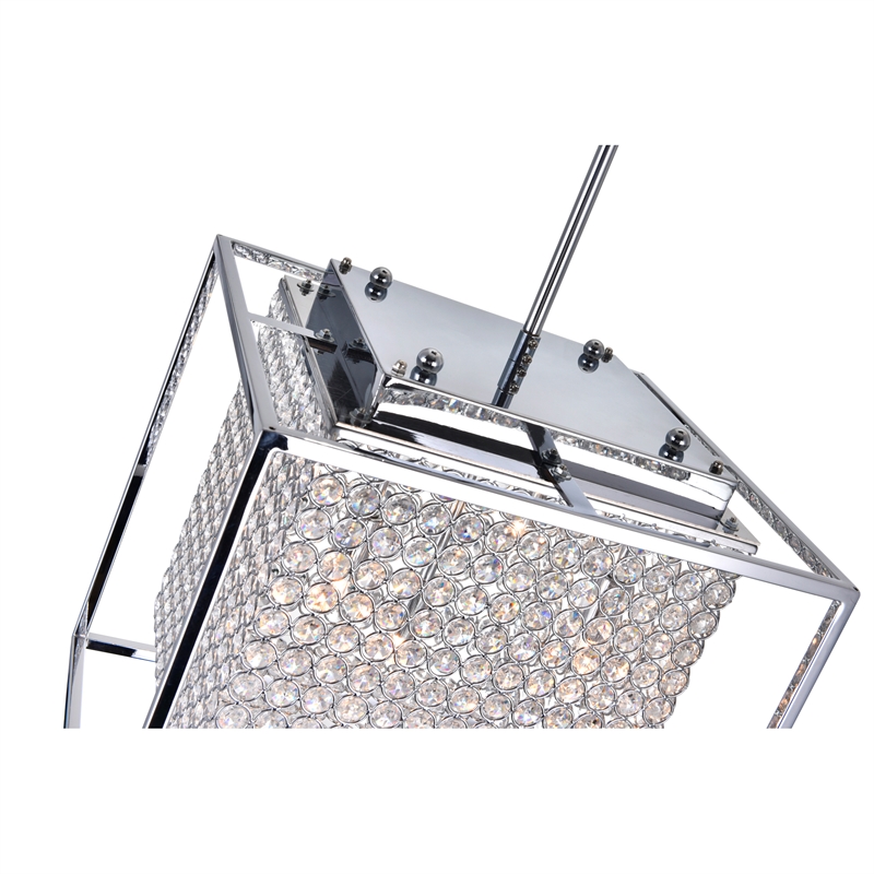 CWI Lighting Cube 5 Light Contemporary Metal Chandelier in Chrome