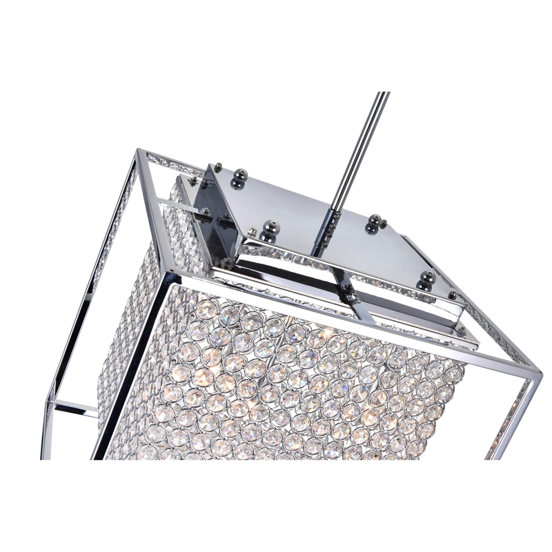CWI Lighting Cube 5 Light Contemporary Metal Chandelier in Chrome