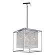 CWI Lighting Cube 5 Light Contemporary Metal Chandelier in Chrome