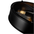 CWI Lighting Tigris 3 Light Drum Shade Metal Flush Mount in Black