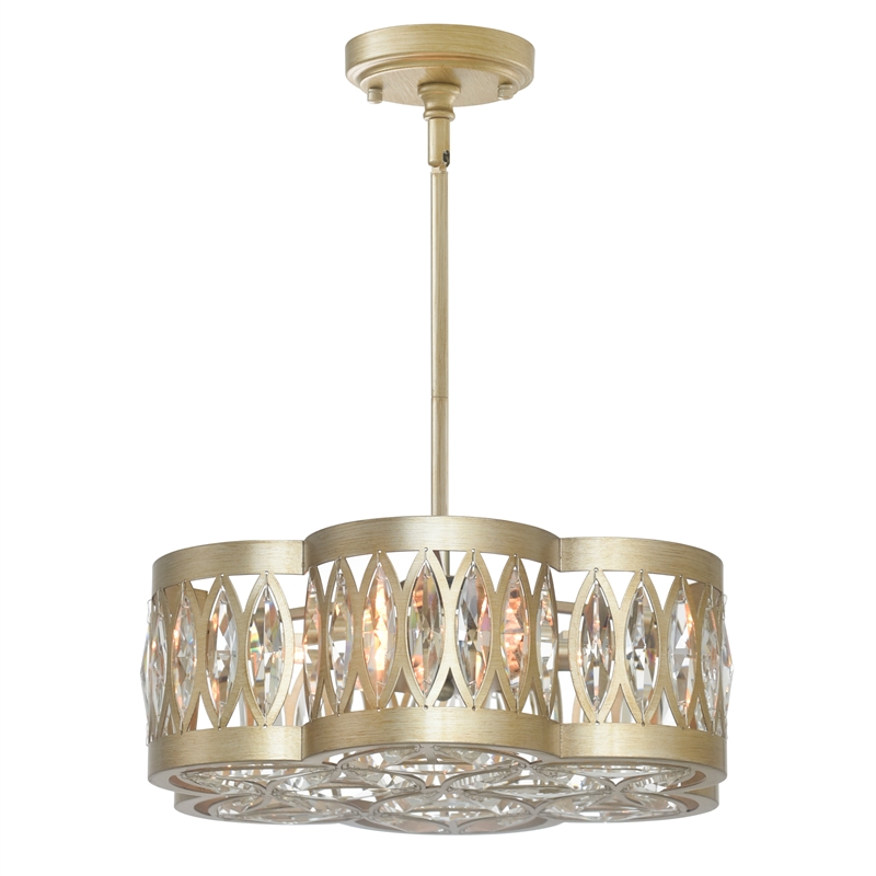 CWI Lighting 6 Light Metal Chandelier in Champagne Gold