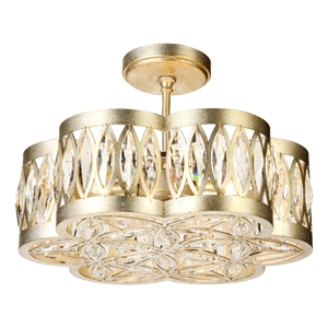 CWI Lighting Nova 6 Light Metal Chandelier in Champagne Gold