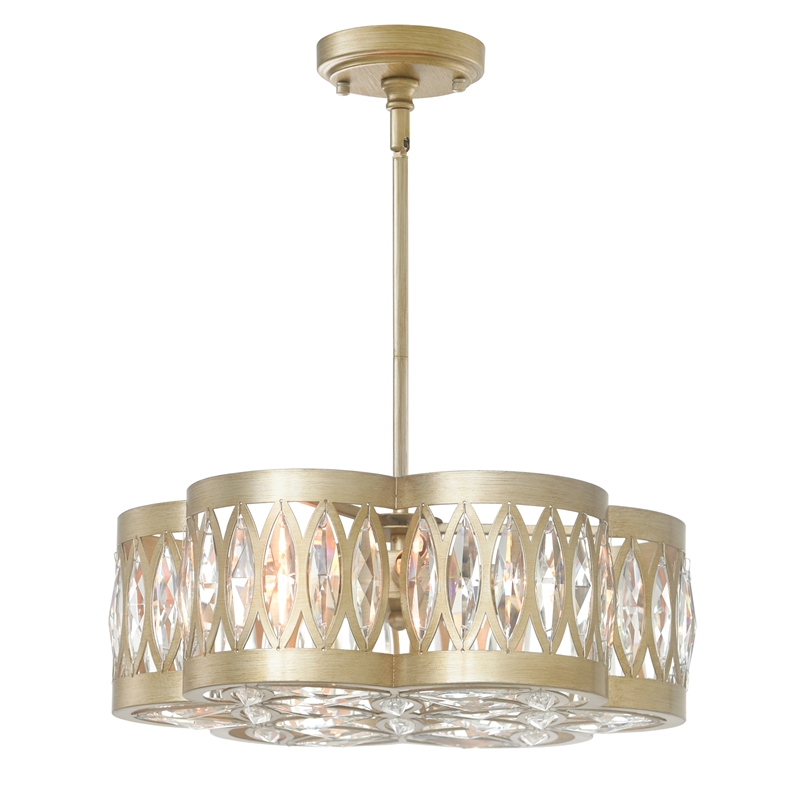 CWI Lighting 6 Light Metal Chandelier in Champagne Gold