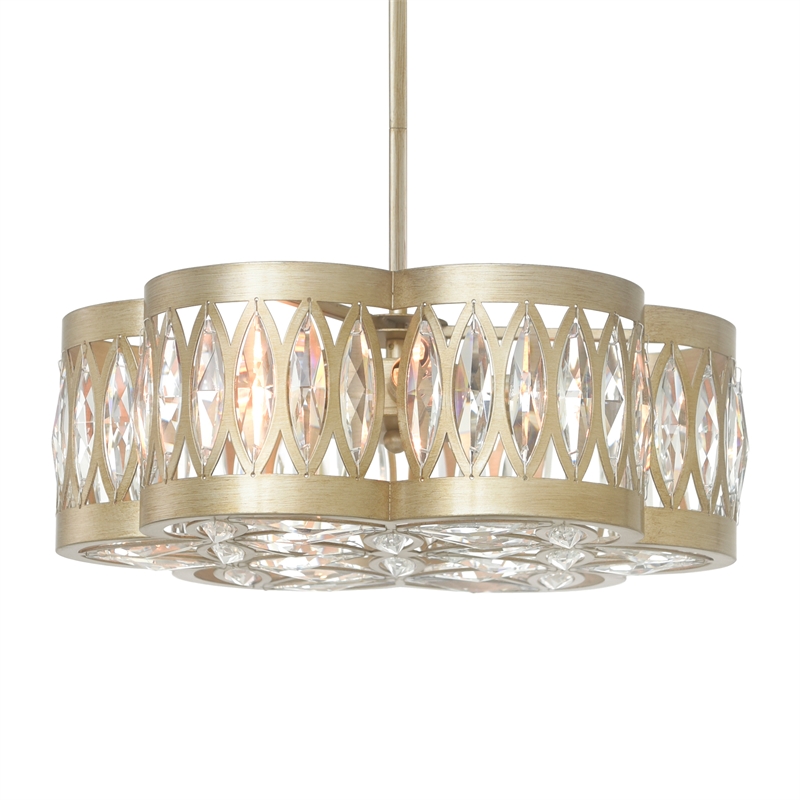 CWI Lighting 6 Light Metal Chandelier in Champagne Gold