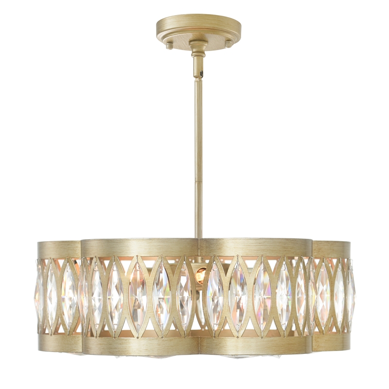 CWI Lighting 6 Light Metal Chandelier in Champagne Gold