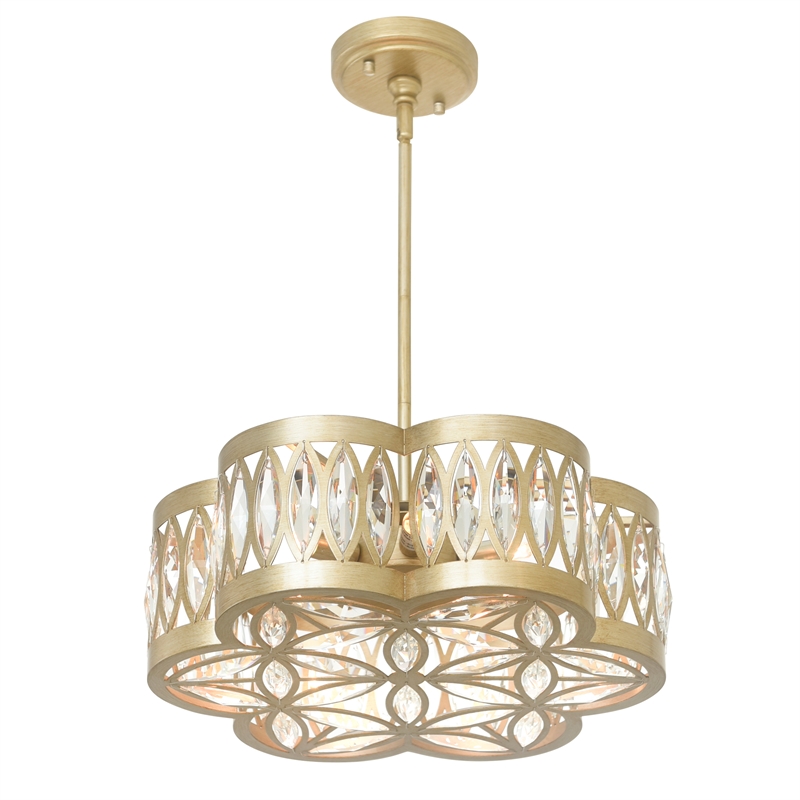 CWI Lighting 6 Light Metal Chandelier in Champagne Gold