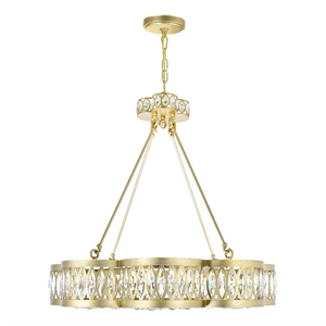 CWI Lighting Nova 8 Light Metal Chandelier in Champagne Gold