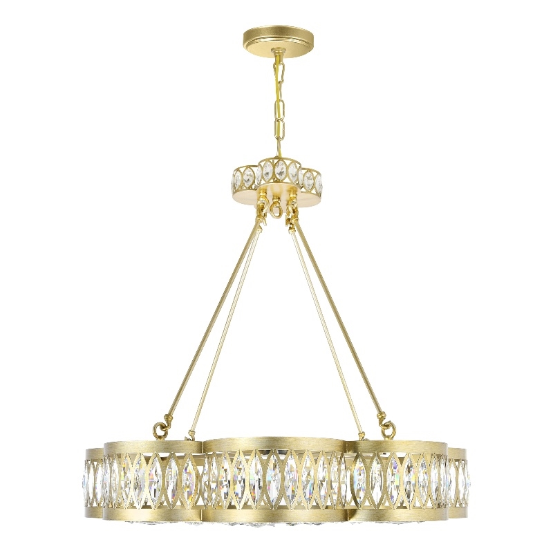 CWI Lighting 8 Light Metal Chandelier in Champagne Gold