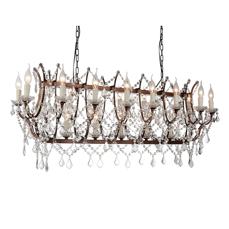 CWI Lighting Phraya 24 Light Up Contemporary Metal Chandelier in Light Brown