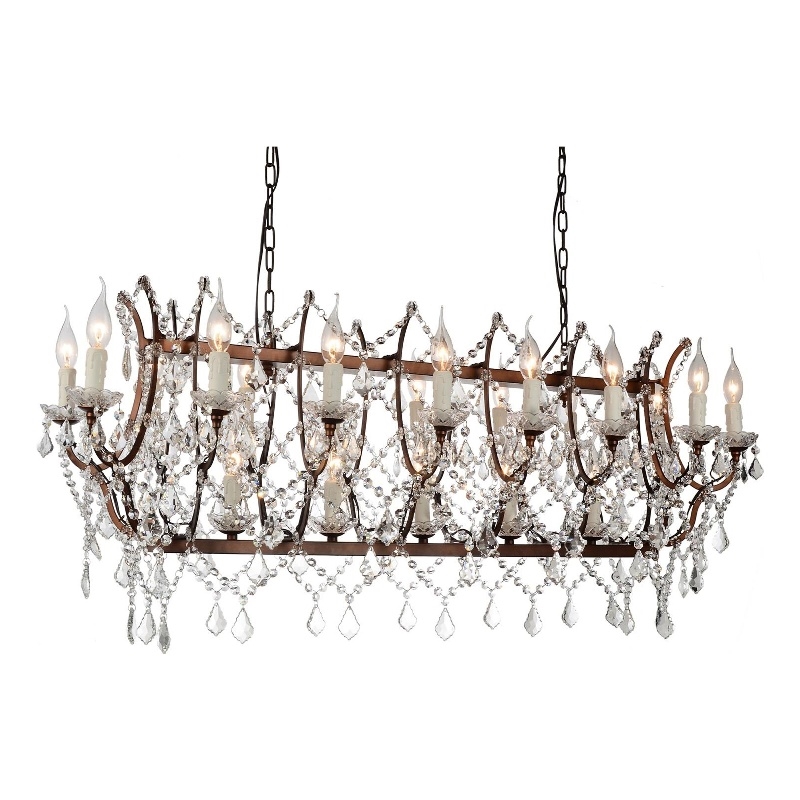 CWI Lighting Phraya 24 Light Up Contemporary Metal Chandelier in Light Brown