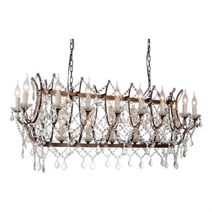 CWI Lighting Phraya 24 Light Up Contemporary Metal Chandelier in Light Brown