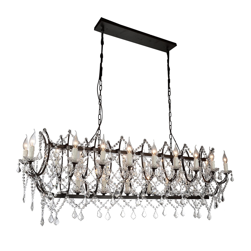 CWI Lighting Phraya 24 Light Up Contemporary Metal Chandelier in Dark Brown