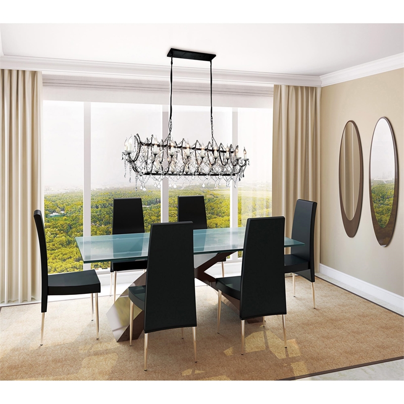 CWI Lighting Phraya 24 Light Up Contemporary Metal Chandelier in Dark Brown
