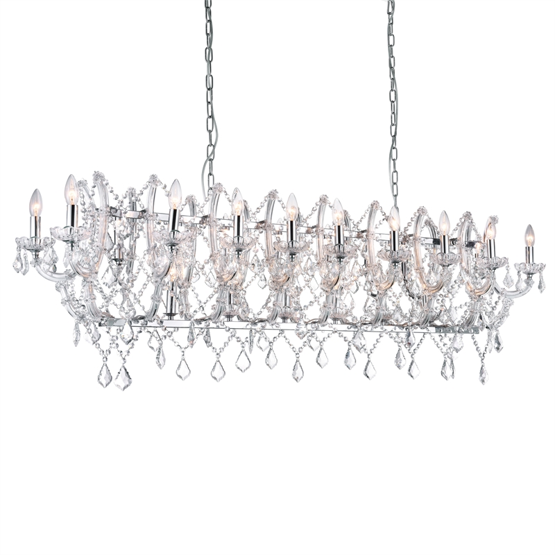 CWI Lighting Aleka 24 Light Traditional Metal Candle Chandelier in Chrome