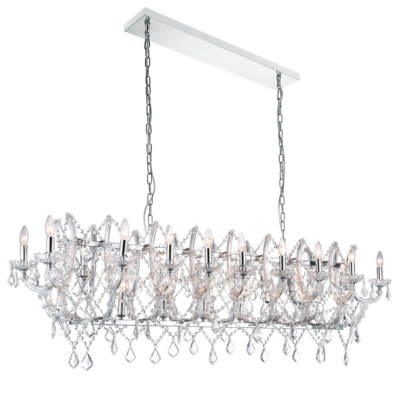 CWI Lighting Aleka 24 Light Traditional Metal Candle Chandelier in Chrome
