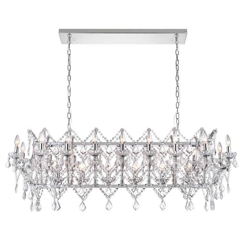 CWI Lighting Aleka 24 Light Traditional Metal Candle Chandelier in Chrome