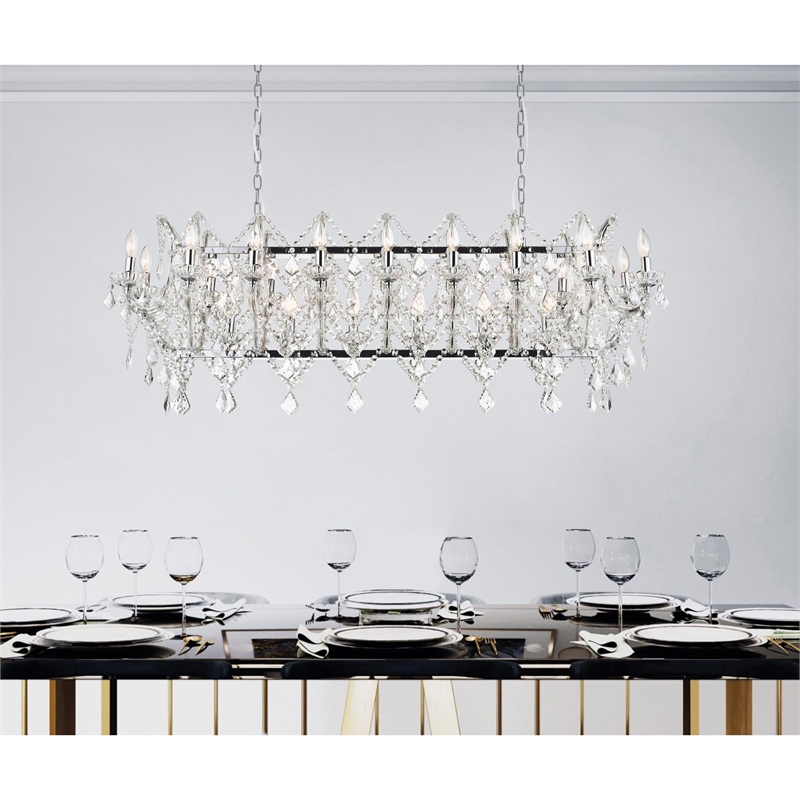CWI Lighting Aleka 24 Light Traditional Metal Candle Chandelier in Chrome