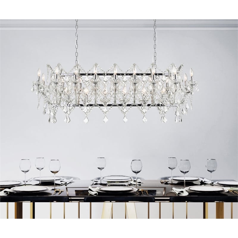 CWI Lighting Aleka 24 Light Traditional Metal Candle Chandelier in Chrome
